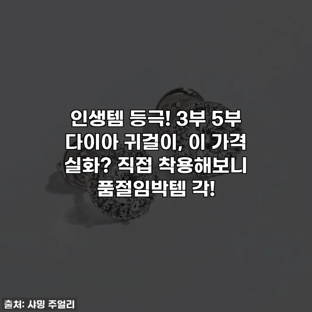 인생템 등극! 3부 5부 다이아 귀걸이, 이 가격 실화? 직접 착용해보니 품절임박템 각!