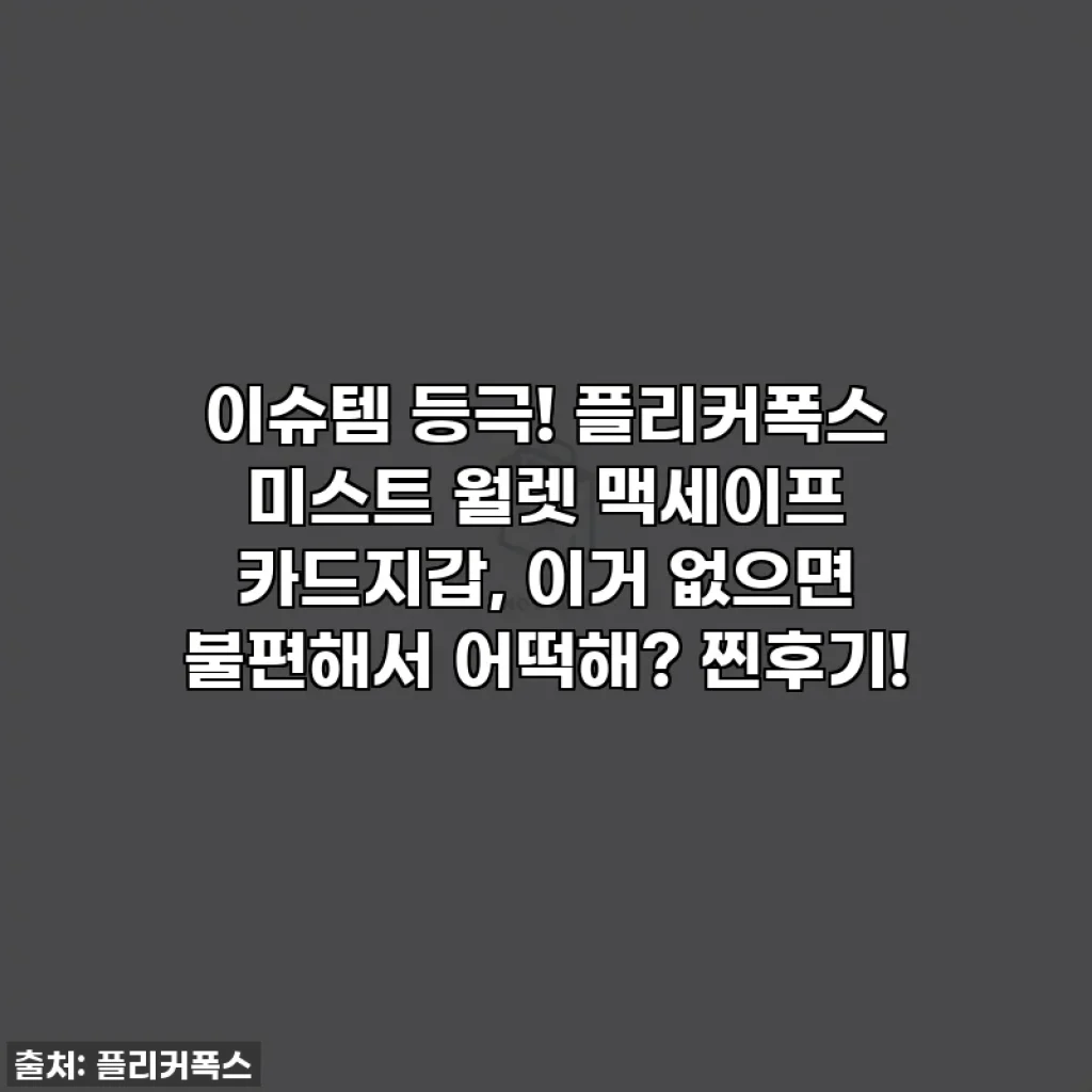 이슈템 등극! 플리커폭스 미스트 월렛 맥세이프 카드지갑, 이거 없으면 불편해서 어떡해? 찐후기!