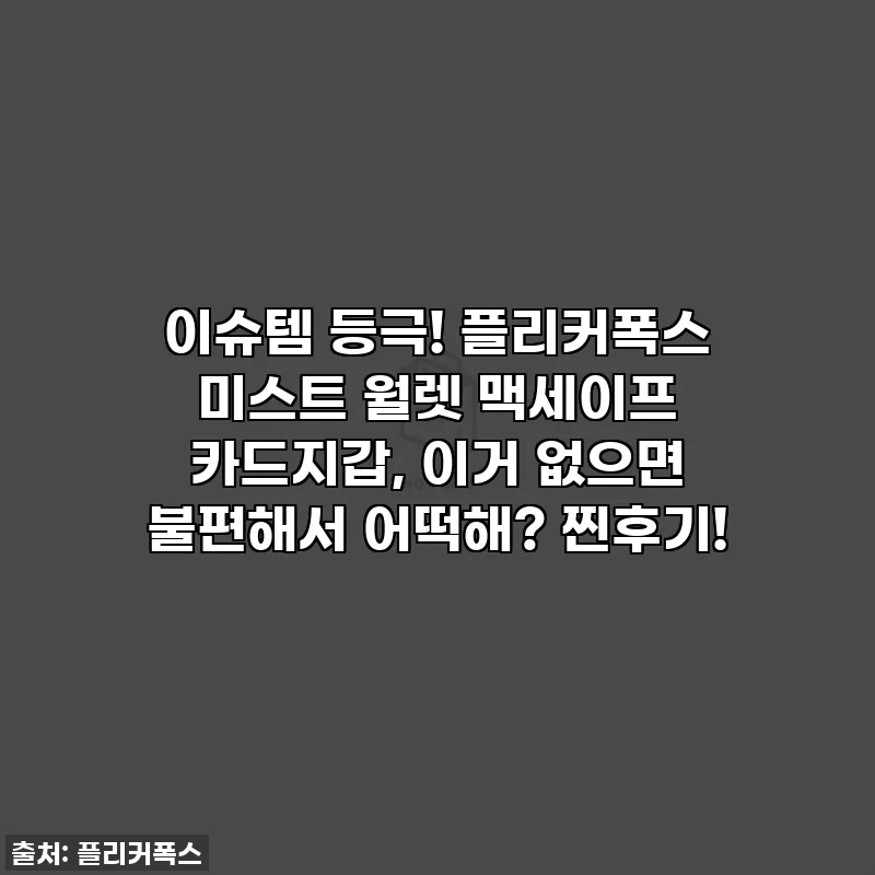 이슈템 등극! 플리커폭스 미스트 월렛 맥세이프 카드지갑, 이거 없으면 불편해서 어떡해? 찐후기!