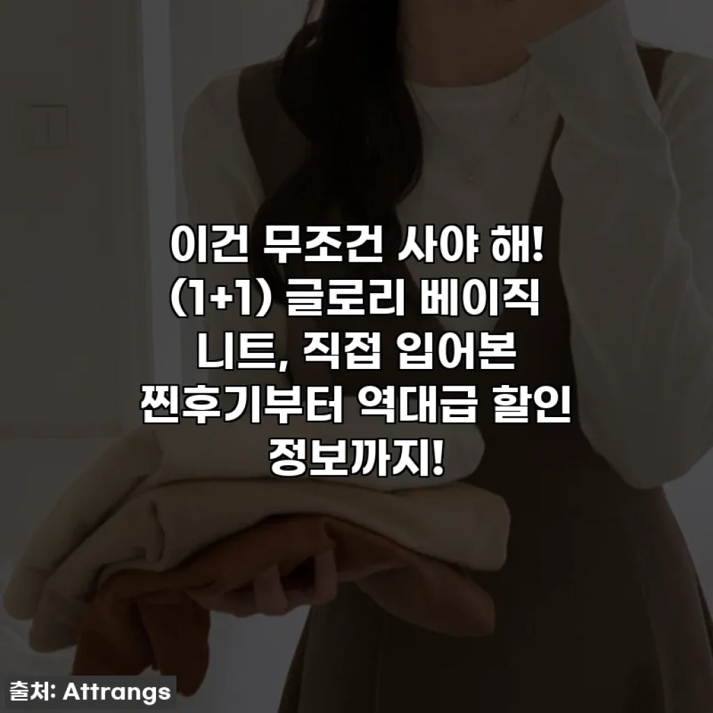 이건 무조건 사야 해! (1+1) 글로리 베이직 니트, 직접 입어본 찐후기부터 역대급 할인 정보까지!