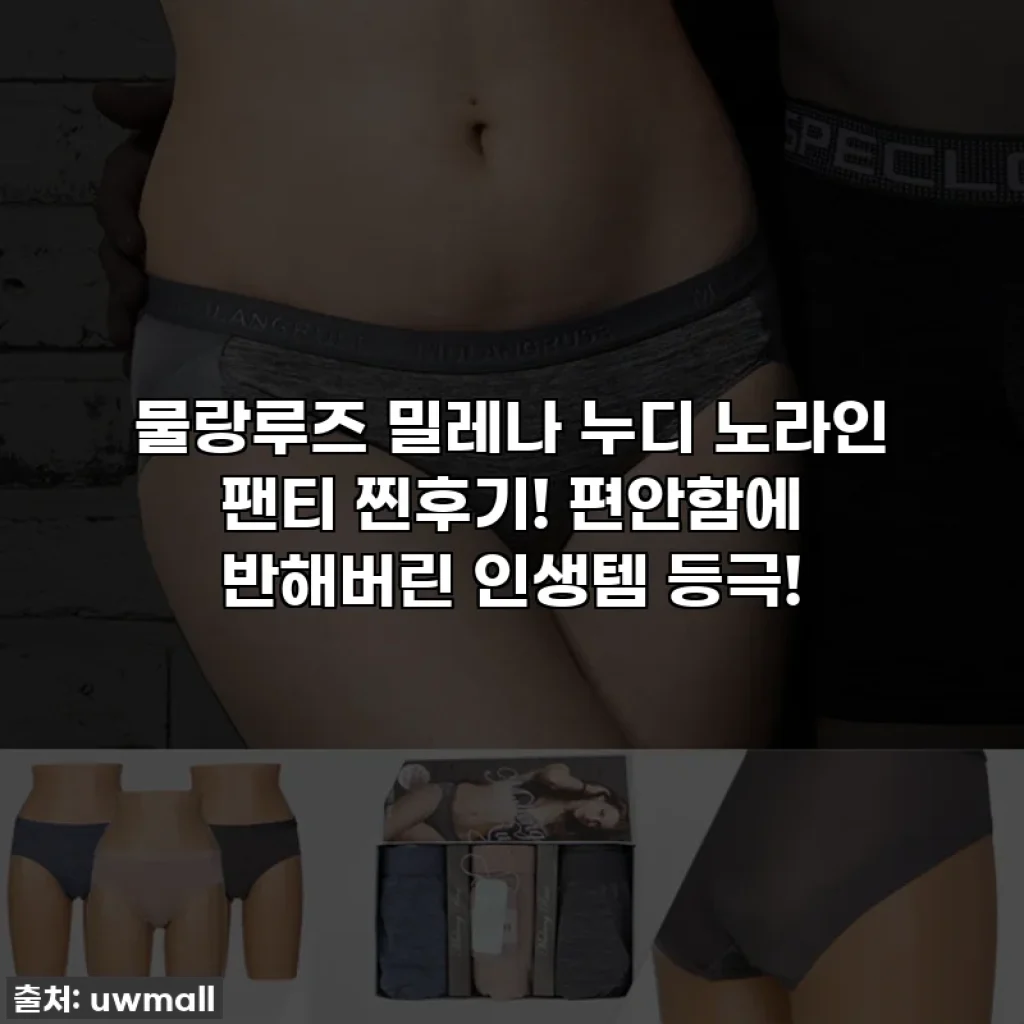 물랑루즈 밀레나 누디 노라인 팬티 찐후기! 편안함에 반해버린 인생템 등극!