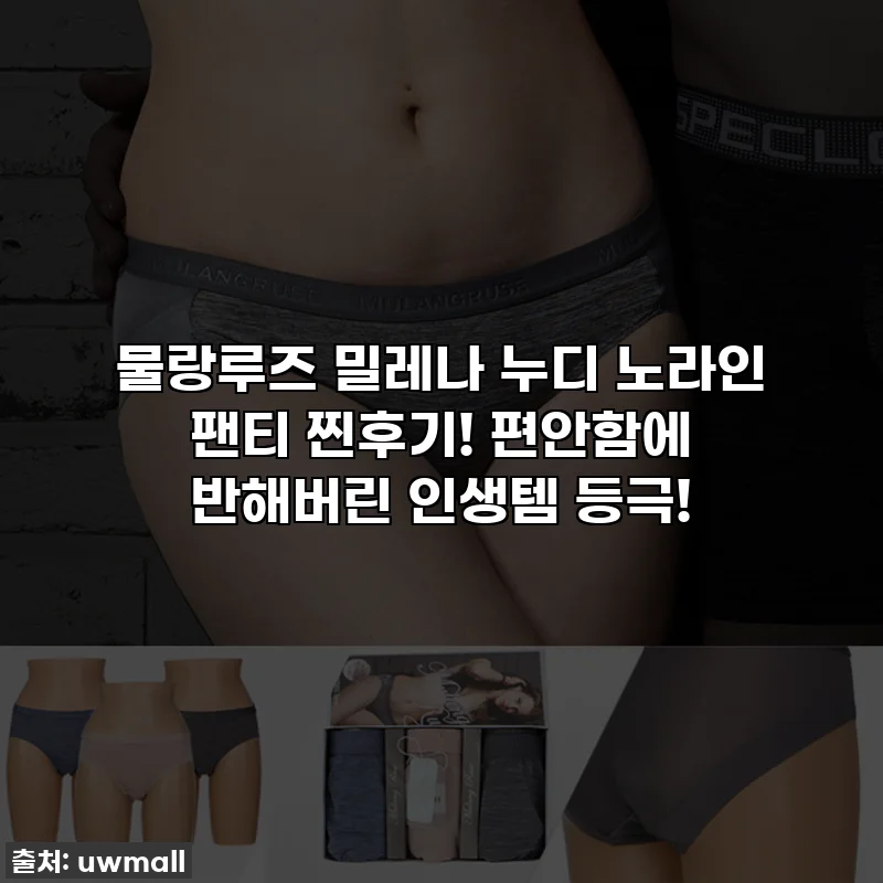물랑루즈 밀레나 누디 노라인 팬티 찐후기! 편안함에 반해버린 인생템 등극!