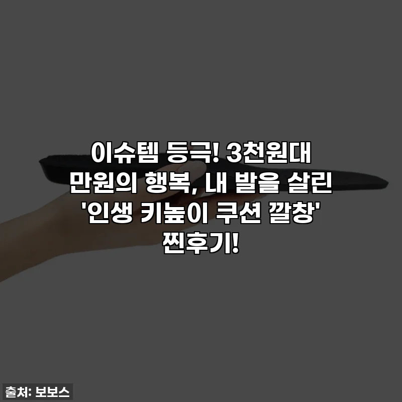 이슈템 등극! 3천원대 만원의 행복, 내 발을 살린 '인생 키높이 쿠션 깔창' 찐후기!