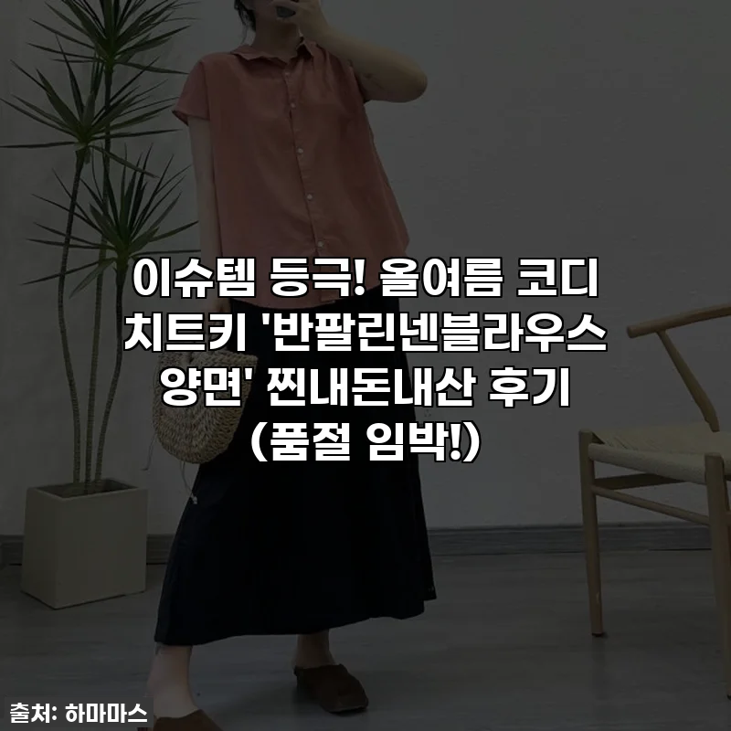 이슈템 등극! 올여름 코디 치트키 '반팔린넨블라우스 양면' 찐내돈내산 후기 (품절 임박!)