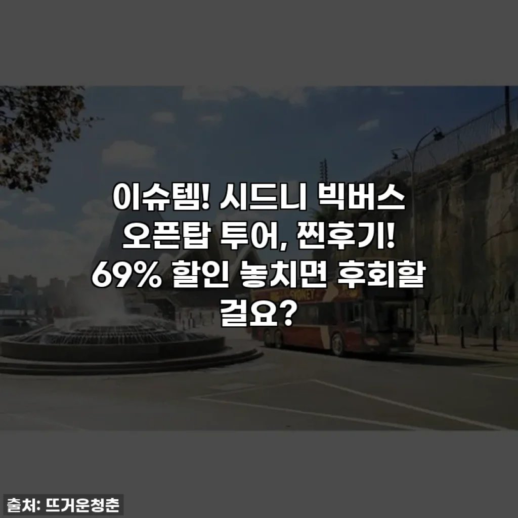 이슈템! 시드니 빅버스 오픈탑 투어, 찐후기! 69% 할인 놓치면 후회할 걸요?