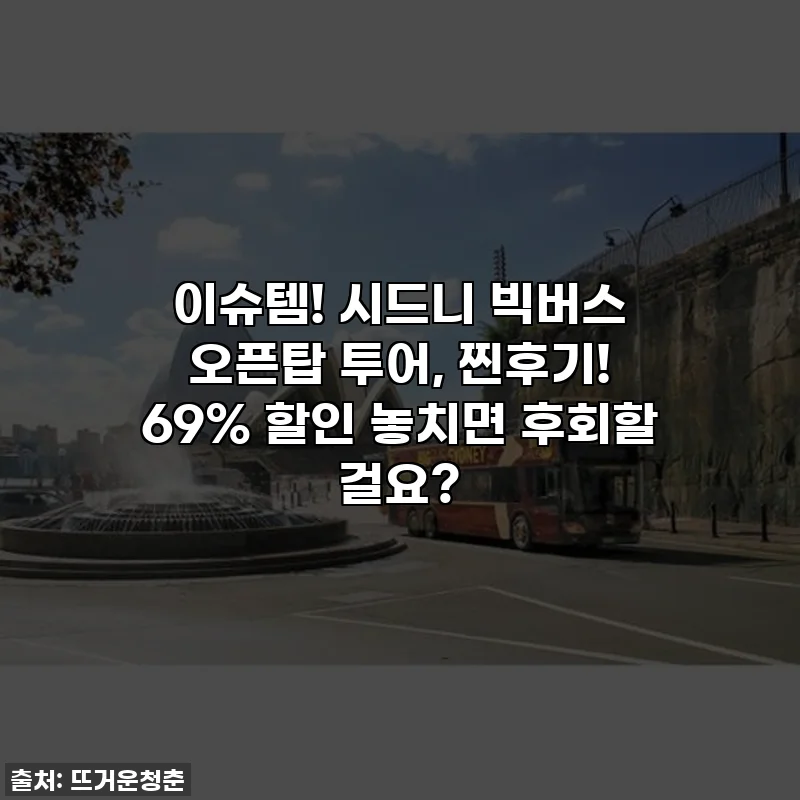 이슈템! 시드니 빅버스 오픈탑 투어, 찐후기! 69% 할인 놓치면 후회할 걸요?