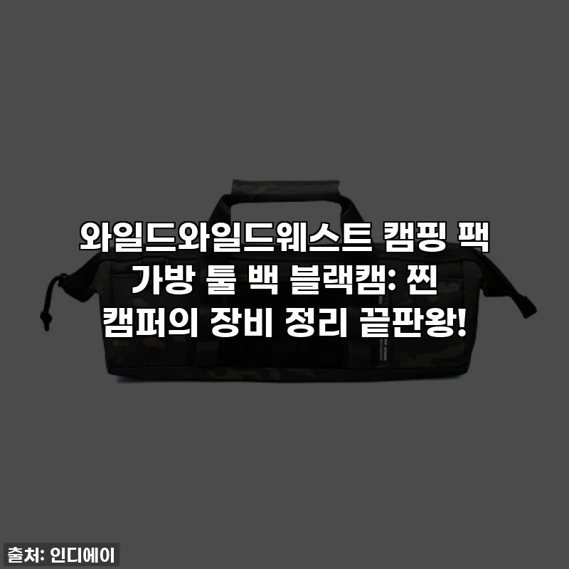 와일드와일드웨스트 캠핑 팩 가방 툴 백 블랙캠: 찐 캠퍼의 장비 정리 끝판왕!