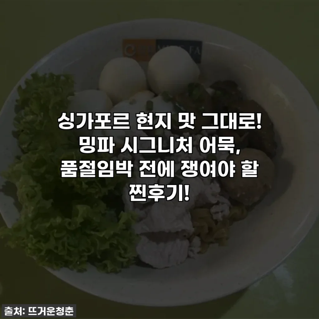 싱가포르 현지 맛 그대로! 밍파 시그니처 어묵, 품절임박 전에 쟁여야 할 찐후기!