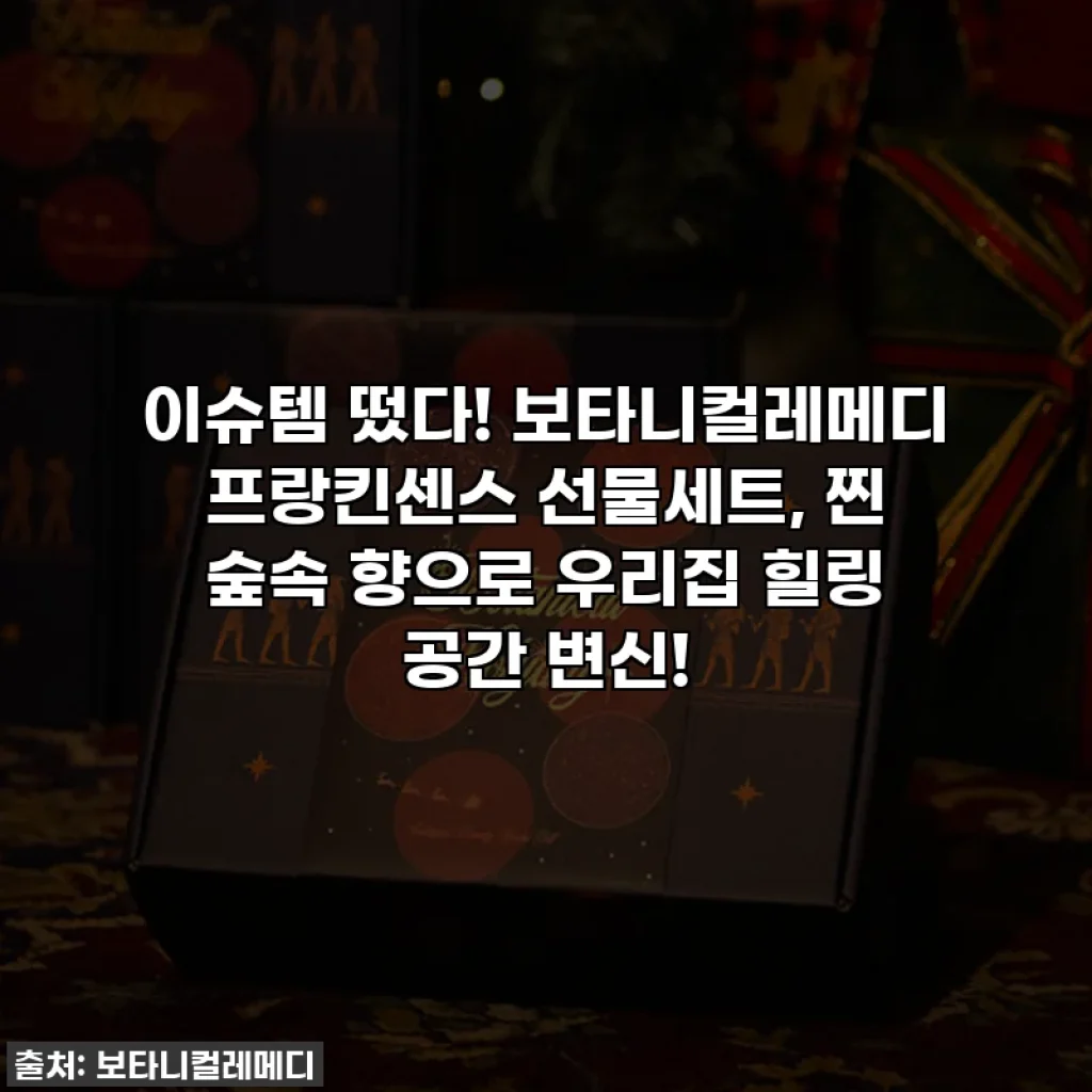 이슈템 떴다! 보타니컬레메디 프랑킨센스 선물세트, 찐 숲속 향으로 우리집 힐링 공간 변신!