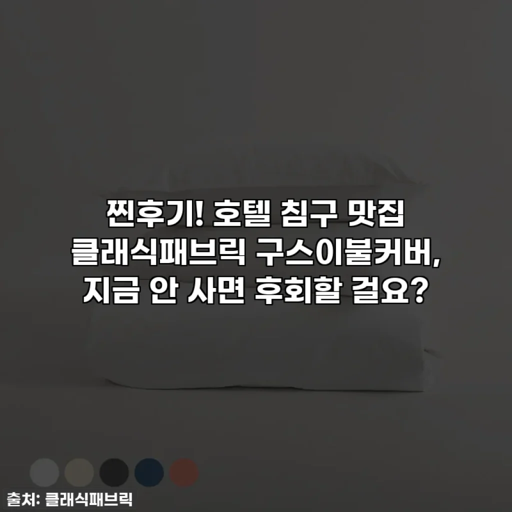 찐후기! 호텔 침구 맛집 클래식패브릭 구스이불커버, 지금 안 사면 후회할 걸요?