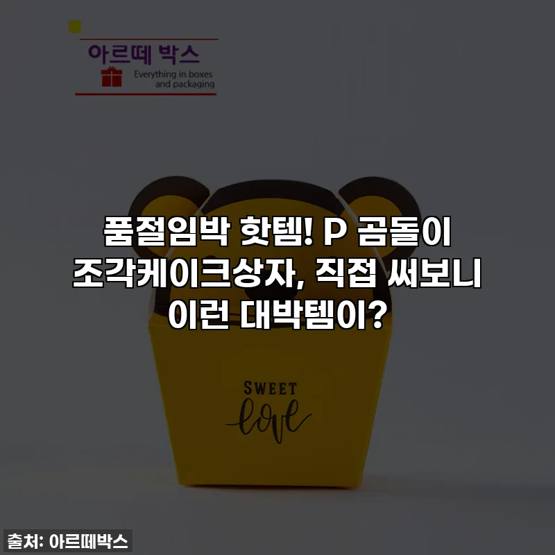 ✨ 품절임박 핫템! P 곰돌이 조각케이크상자, 직접 써보니 이런 대박템이? ✨