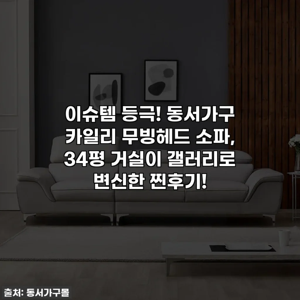 이슈템 등극! 동서가구 카일리 무빙헤드 소파, 34평 거실이 갤러리로 변신한 찐후기!