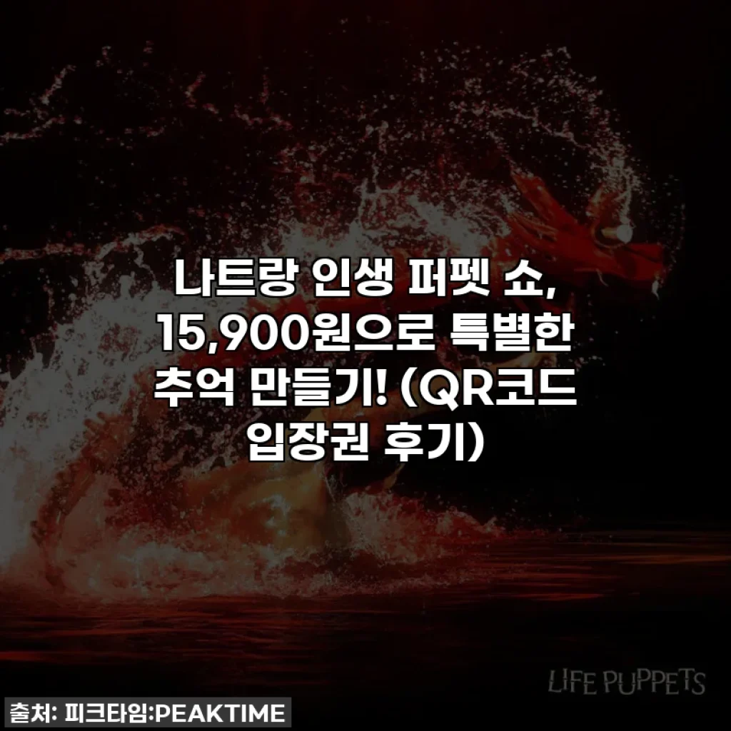 나트랑 인생 퍼펫 쇼, 15,900원으로 특별한 추억 만들기! (QR코드 입장권 후기)