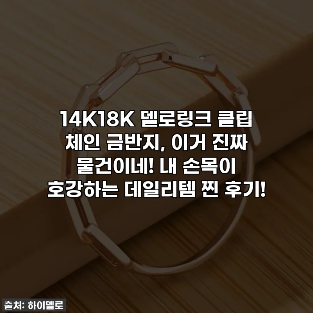 14K18K 델로링크 클립 체인 금반지, 이거 진짜 물건이네! 내 손목이 호강하는 데일리템 찐 후기!