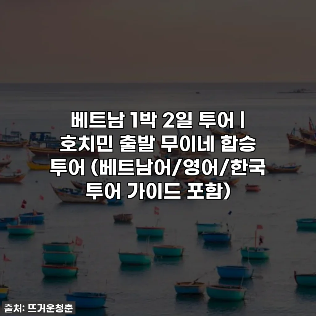 베트남 1박 2일 투어 | 호치민 출발 무이네 합승 투어 (베트남어/영어/한국 투어 가이드 포함)