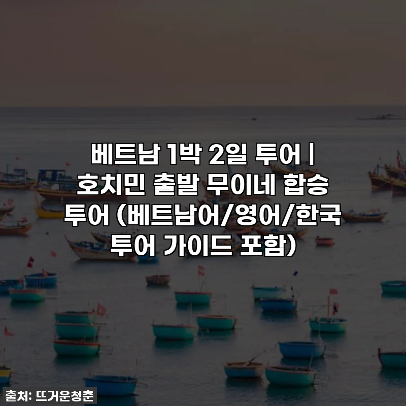 베트남 1박 2일 투어 | 호치민 출발 무이네 합승 투어 (베트남어/영어/한국 투어 가이드 포함)