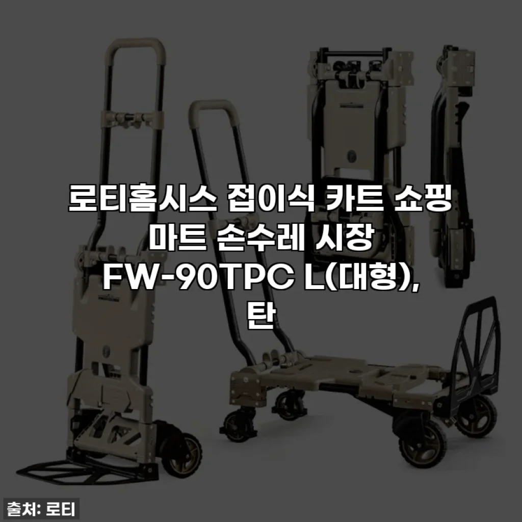 로티홈시스 접이식 카트 쇼핑 마트 손수레 시장 FW-90TPC L(대형), 탄