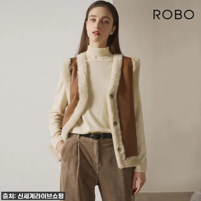 로보 V넥 무스탕 베스트, 올겨울 저 관련 이미지 4