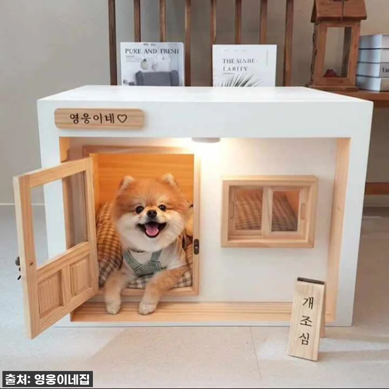 영웅이네 원목 강아지하우스 대리석 쿨 관련 이미지 9