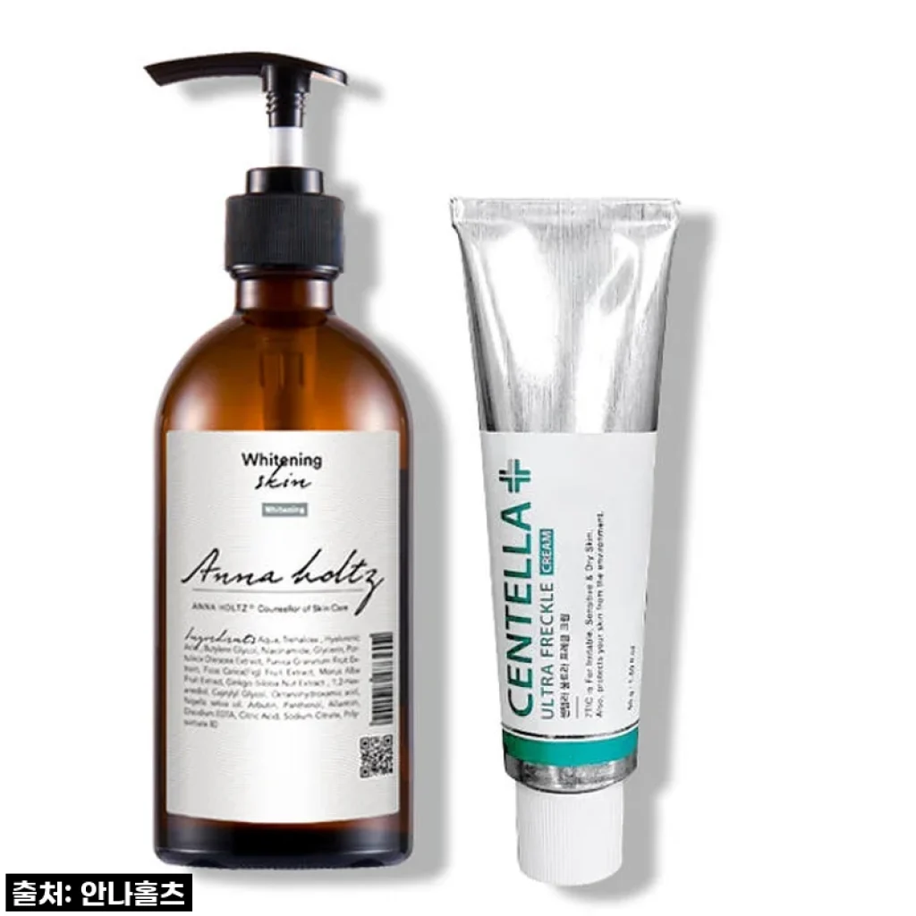 안나홀츠 여성 여자 미백 스킨 300ml 세븐틱 알부틴5% 강력 미백 크림 50g 2종 세트 화이트닝 기능성 화장품