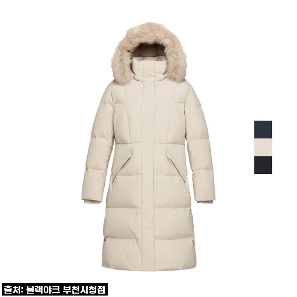 칼바람도 끄떡없어요! 여성 구스다운 롱패딩 퀼팅 다운점퍼, 직접 입어보니 (컬러: 차콜, 사이즈: 90)