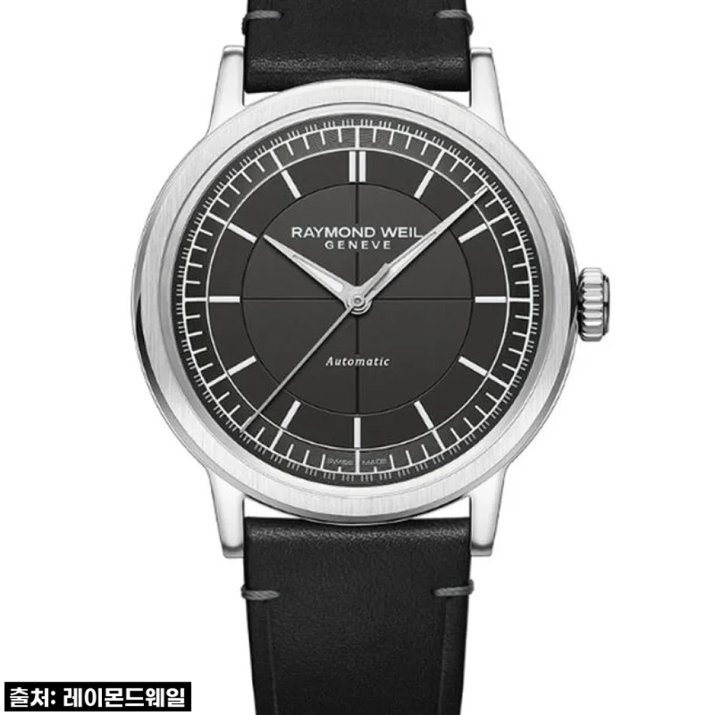 밀레짐 블랙 다이얼 가죽 39mm