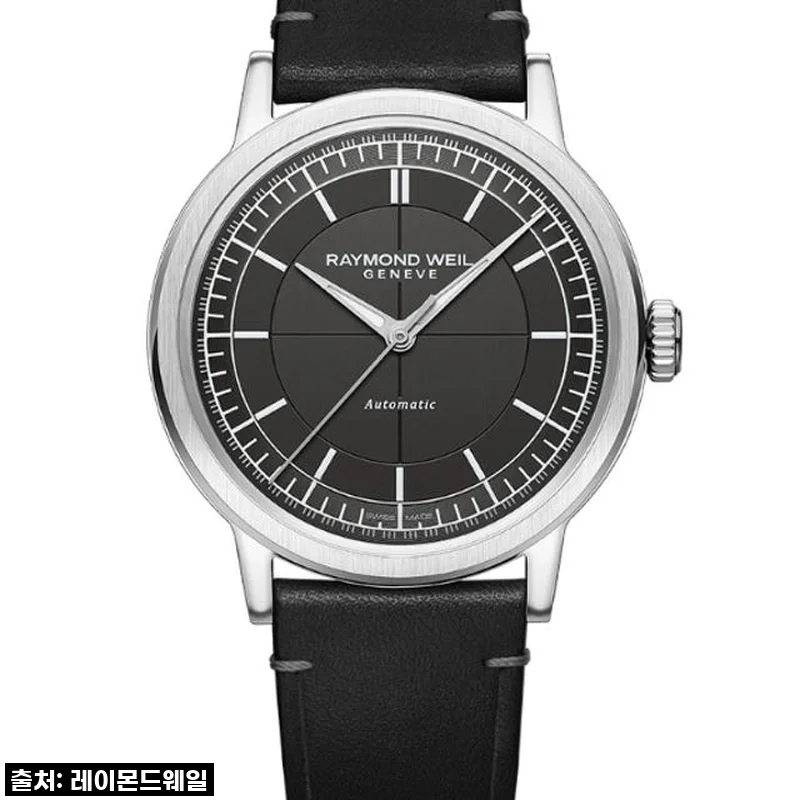 밀레짐 블랙 다이얼 가죽 39mm