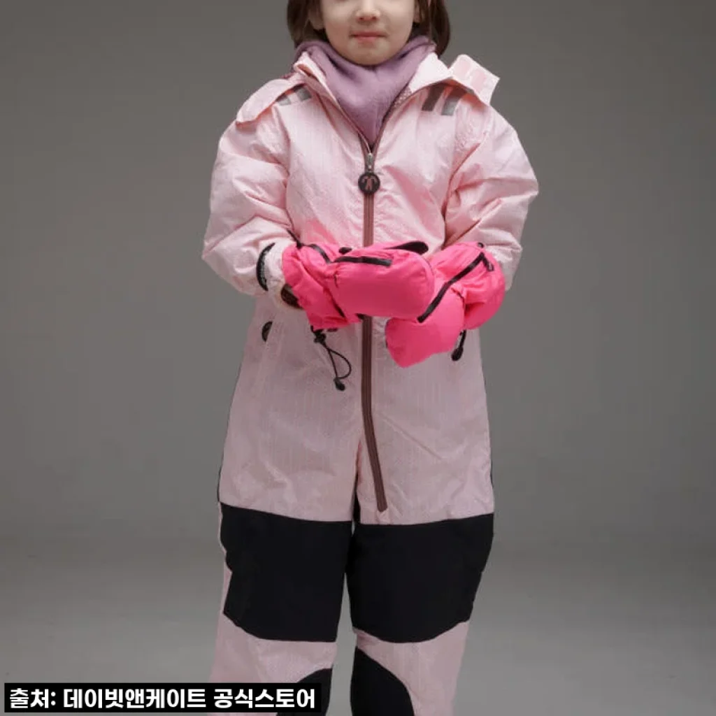 데이빗앤케이트 몰리 핑크 올인원 스키복, 우리 아이 눈밭 요정 변신 대성공!
