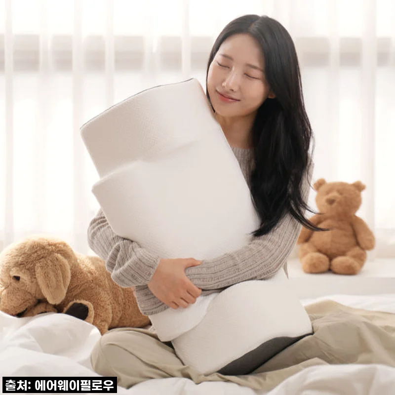 에어웨이필로우 경추베개 일자목 거북목 옆으로자는 숙면 코골이 수면 낮은 굴곡형 경추 베개