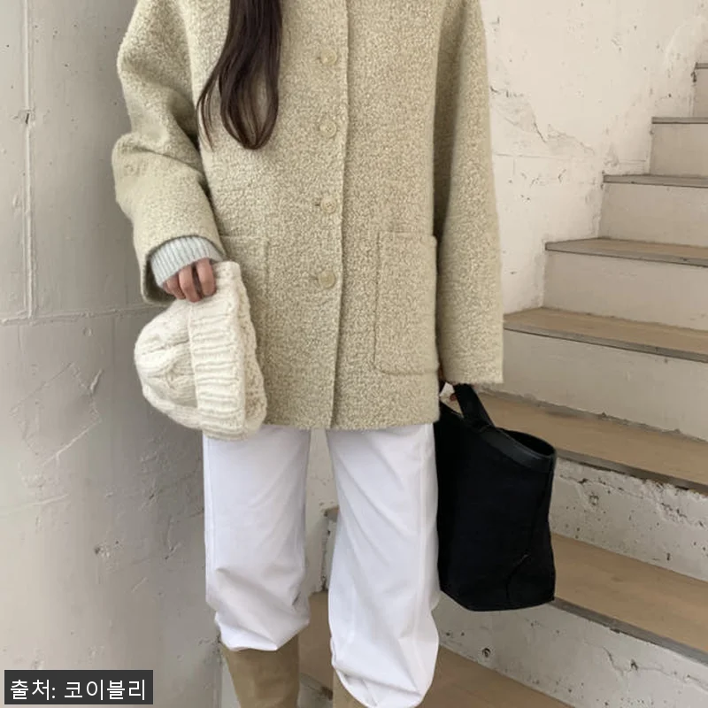 오버핏 부클 알파카 핸드메이드 코트 관련 이미지 1