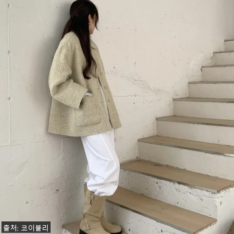 오버핏 부클 알파카 핸드메이드 코트 관련 이미지 2