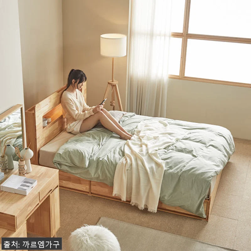 루이스 평상형 LED 수납 침대 퀸 관련 이미지 2