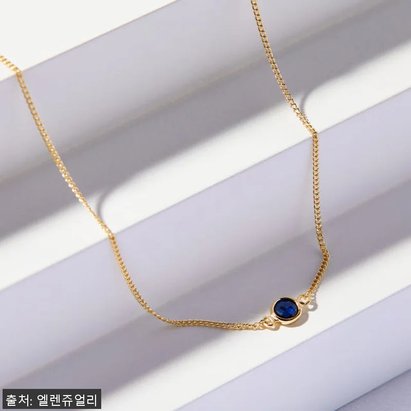 14K 18K 신 커브 체인 탄생석 관련 이미지 2
