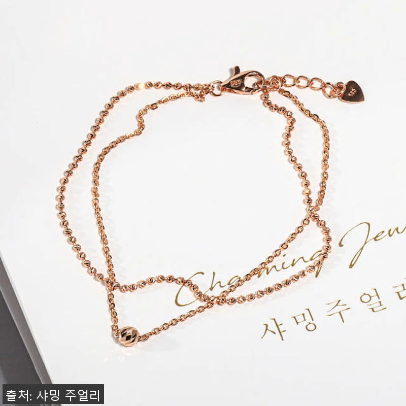 14K 프란체 컷팅 볼 두줄 체인 팔 관련 이미지 1