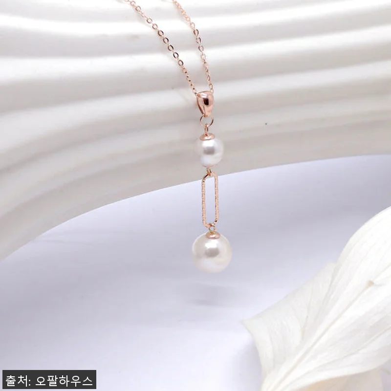 14k 컷팅 클립 진주 목걸이 OPP 관련 이미지 3