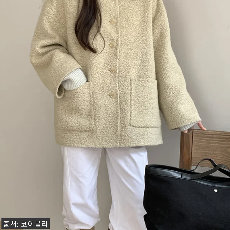 오버핏 부클 알파카 핸드메이드 코트 관련 이미지 4