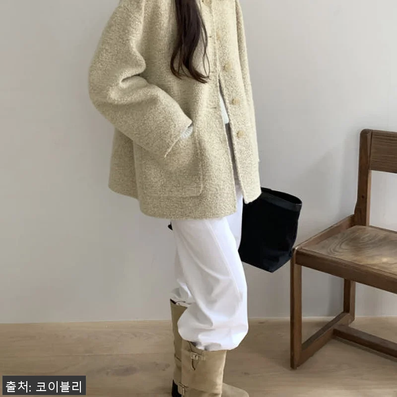 오버핏 부클 알파카 핸드메이드 코트 관련 이미지 5