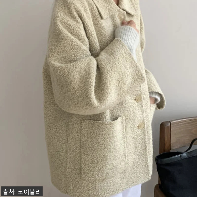 오버핏 부클 알파카 핸드메이드 코트 관련 이미지 6