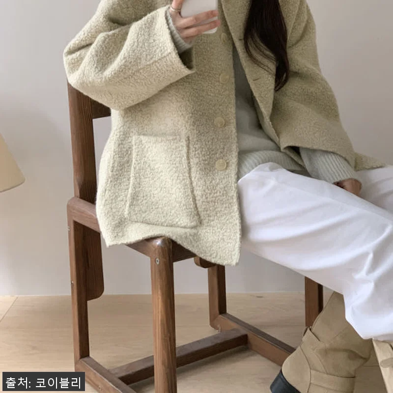 오버핏 부클 알파카 핸드메이드 코트 관련 이미지 7