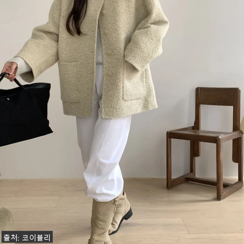 오버핏 부클 알파카 핸드메이드 코트 관련 이미지 9