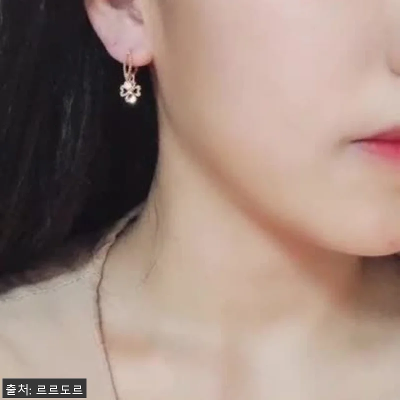 14K 클로버 커팅 볼 큐빅 귀걸이 관련 이미지 10