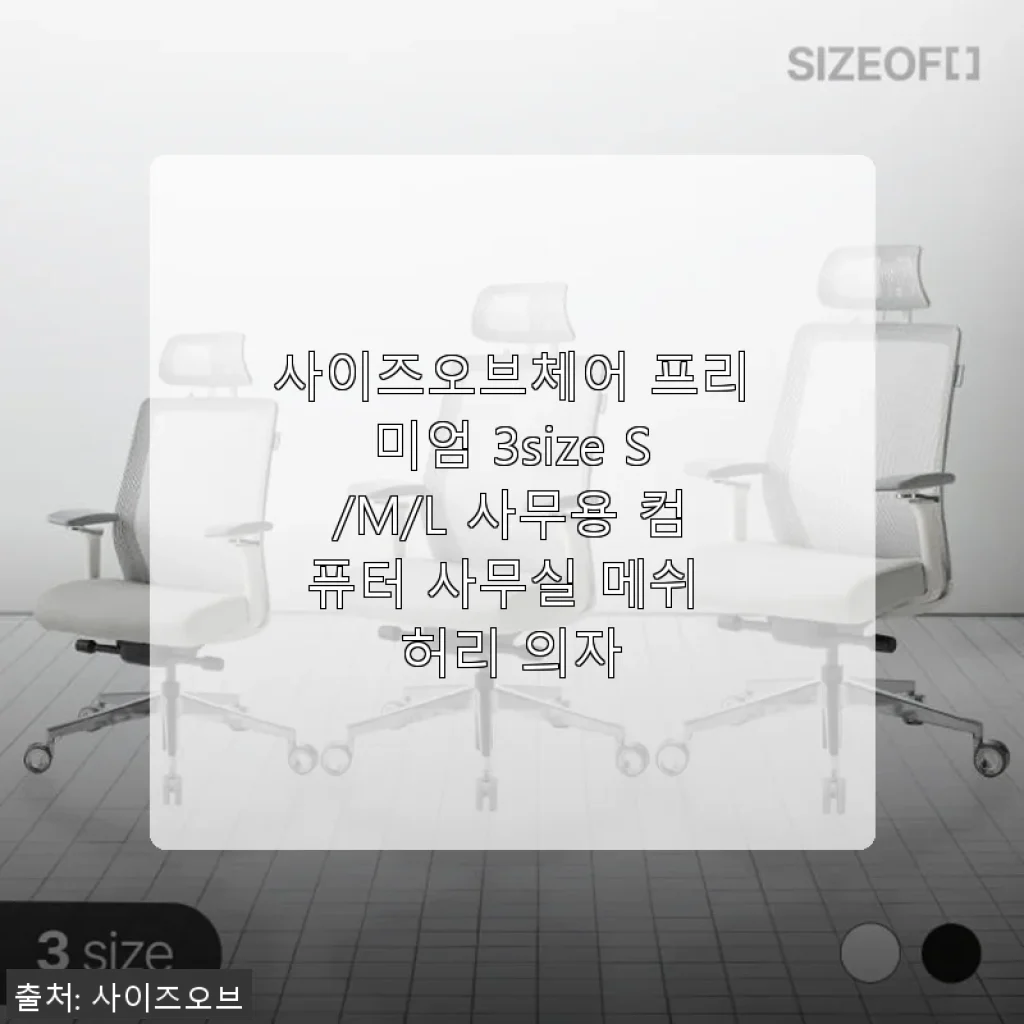 사이즈오브체어 프리미엄 3size S/M/L 사용후기 - 내 몸에 딱 맞는 사무용 의자