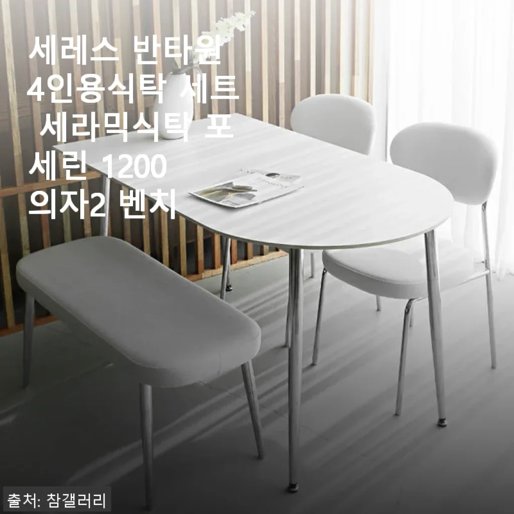 세레스 반타원 4인용 식탁 세트 사용후기 - 세라믹 상판과 포세린 의자의 만남