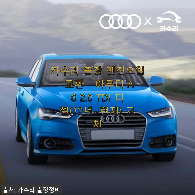 카수리 출장 엔진오일 교환 - 아우디 A6 2.0 TDI 디젤 직접 사용 후기