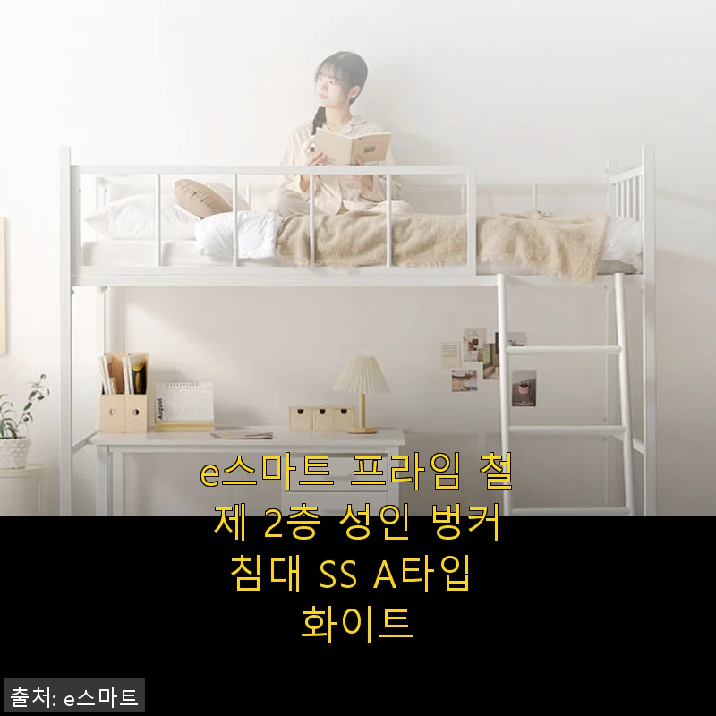 e스마트 프라임 철제 2층 성인 벙커침대 SS A타입 화이트 사용후기