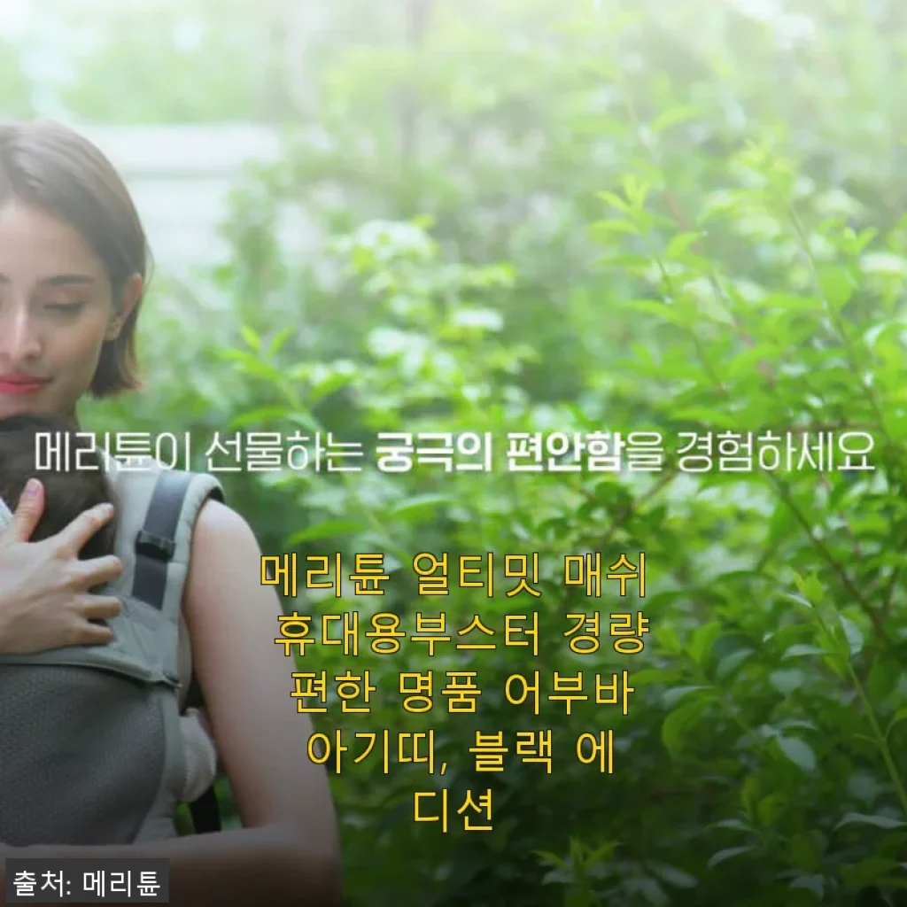 메리튠 얼티밋 매쉬 휴대용부스터 아기띠 블랙 에디션 사용후기