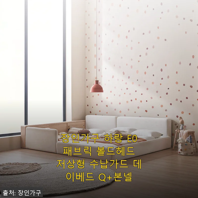 장인가구 하랑 E0 패브릭 볼드헤드 저상형 수납가드 데이베드 Q+본넬 사용후기