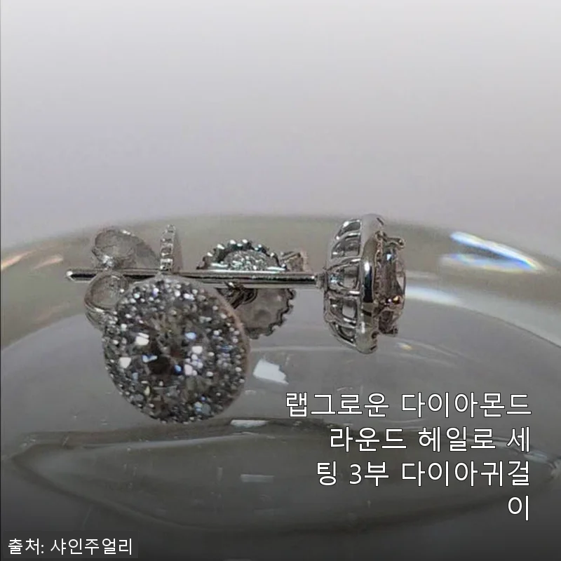 랩그로운 다이아몬드 라운드 헤일로 세팅 3부 다이아몬드 귀걸이 사용후기