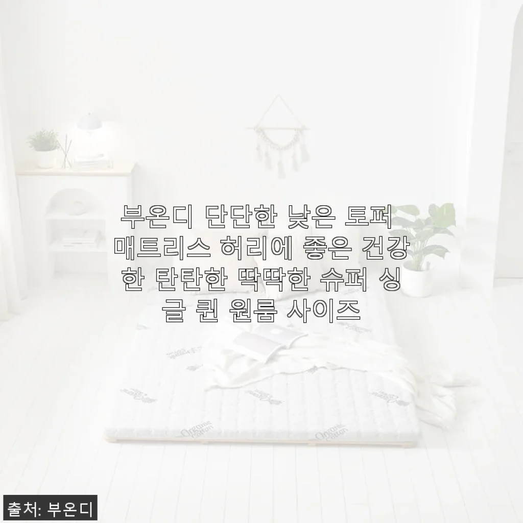 부온디 단단한 낮은 토퍼 매트리스 사용 후기 - 허리에 좋은 건강한 선택