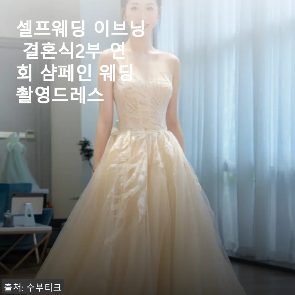 셀프웨딩 이브닝 결혼식2부 연회 샴페인 웨딩촬영드레스 사용후기
